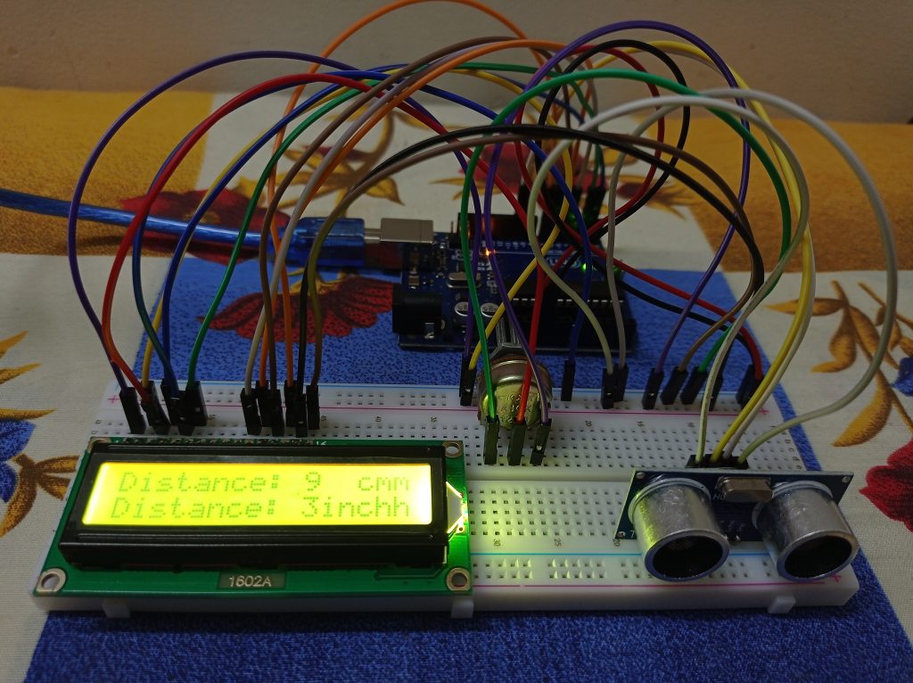 Display Distance out on LCD with Arduino Uno - Prgmine