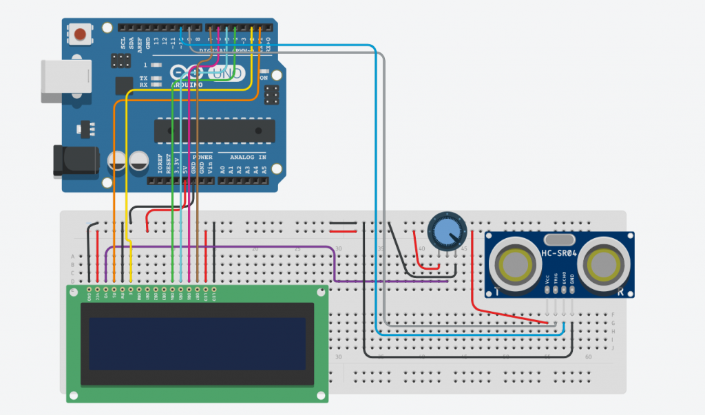 Display Distance out on LCD with Arduino Uno - Prgmine