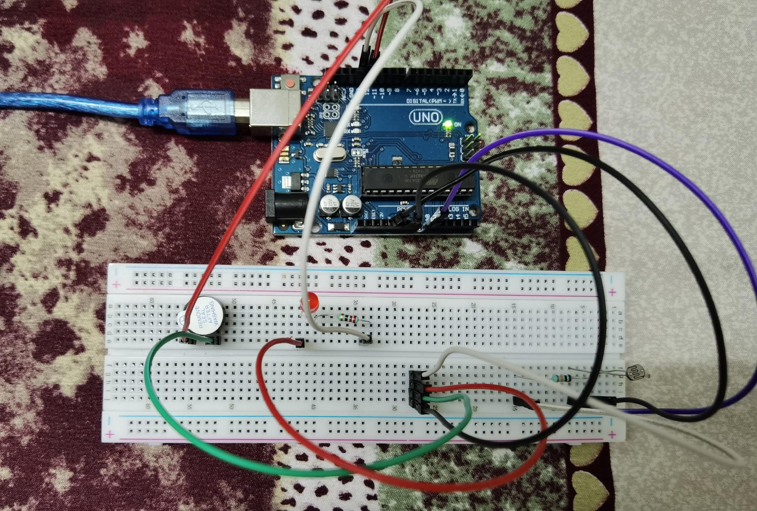Use Photoresistor With Led And Buzzer On Arduino Uno Prgmine